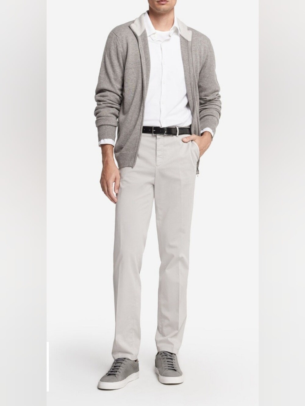 Falconeri Set of 2 Straight-Fit Chino Pants. Light Gray & Navy Both 38X32. NWT.